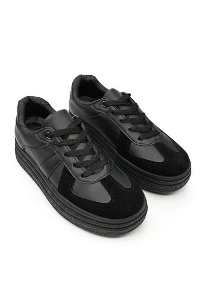 Tmall Pantofi sport pentru femei, din piele ecologică, 1271, bej cu negru, mărimea 38 EU