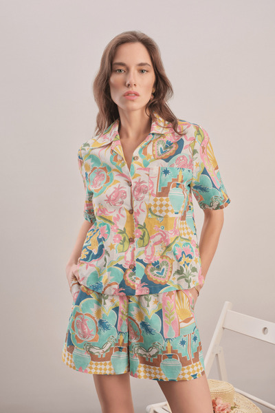 Mavlo قميص كتان مغربي