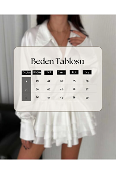 OlaLady Γυναικείο σατέν μίνι φόρεμα με φουσκωτό πουκάμισο