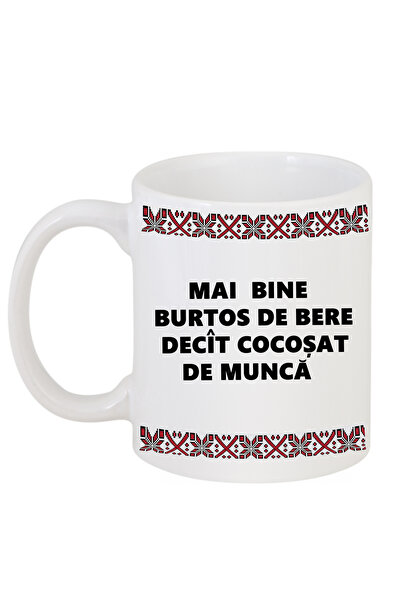 OEM Cană albă personalizată „Cocoașă de lucru”, INOVATIX®. 330ml