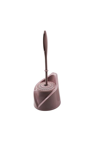 flores Toilet brush with holder, plastic, Y440, pink