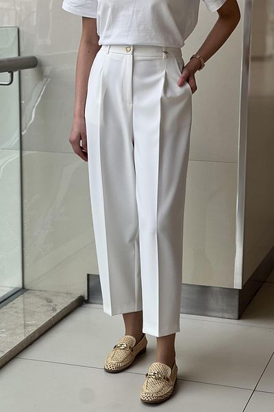 sentez giyim Sentez Roman Pleated Trousers with Elastic Back