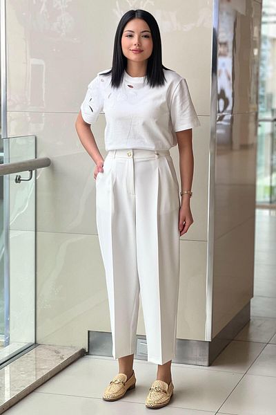 sentez giyim Sentez Roman Pleated Trousers with Elastic Back