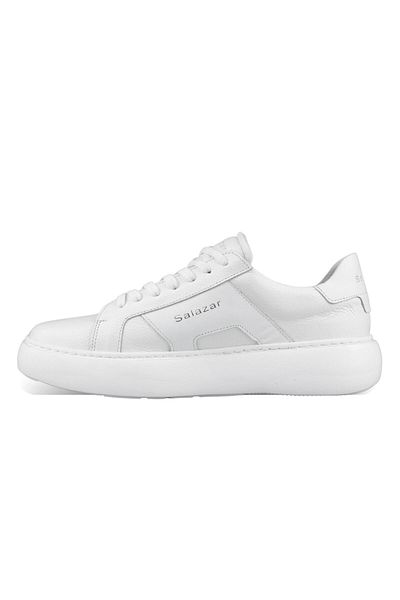 NORTH WİLD Ανδρικά δερμάτινα παπούτσια Casual Salazar - ΛΕΥΚΟ
