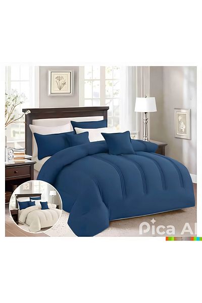 Red Rose Luxury double hotel bedspread with a double side for a comfortable sleep, made of microfiber, size 240*260 cm