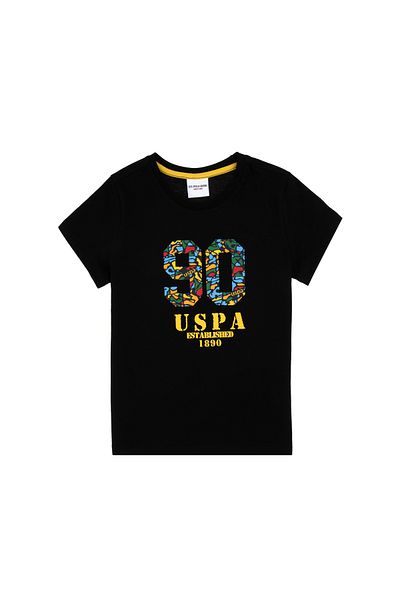 U.S. Polo Assn. Boy's Black Crew Neck T-Shirt 50307268-Vr046