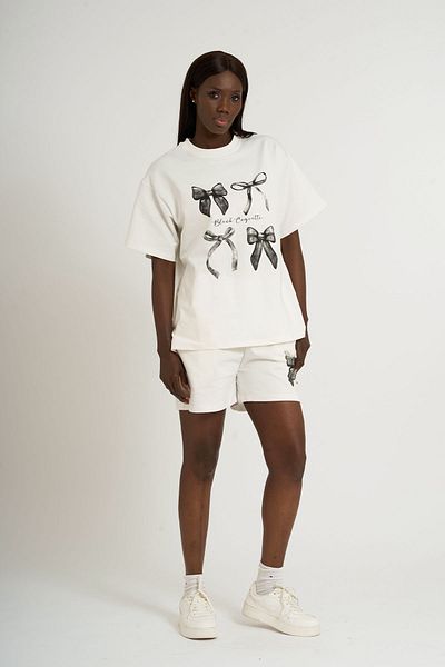 HANIQA Bow Printed Shorts Set