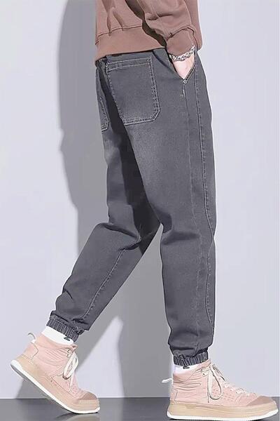 Oksit Ανδρικό τζιν παντελόνι Reax Simon με ελαστικό κορδόνι στη μέση και στα πόδια Jogger Cut