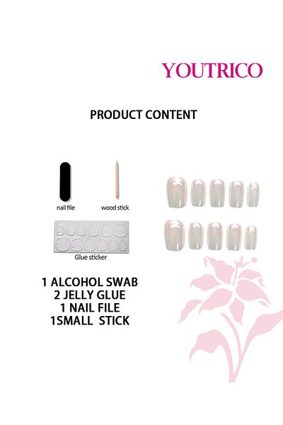 Youtrico Handmade press-on nails,Simple short ladder,Gradient color,XS