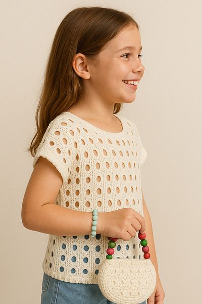 Hilal Akıncı Kids Tricotaj pentru fete Bluză și geantă
