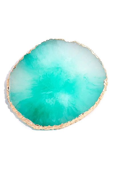 OEM Resin mixing palette, stone style, for makeup or skincare, Turquoise