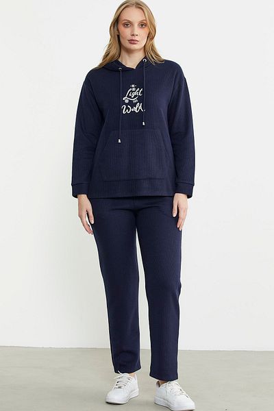 Sementa Hooded Oversize Tracksuit Set - Navy Blue