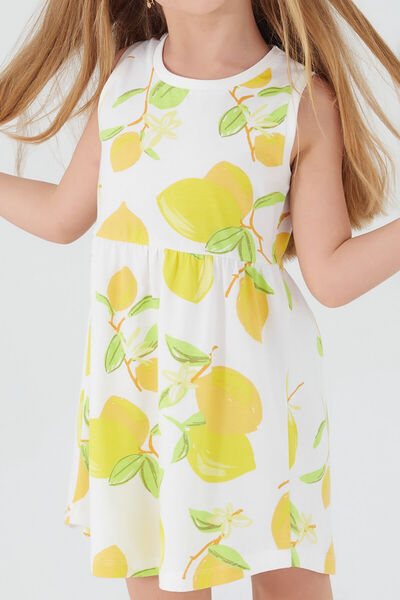 Rolypoly Lemon Branch Cream Girl's Dress