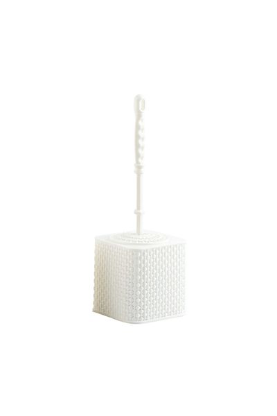 flores Toilet brush with holder, plastic, Y439, white