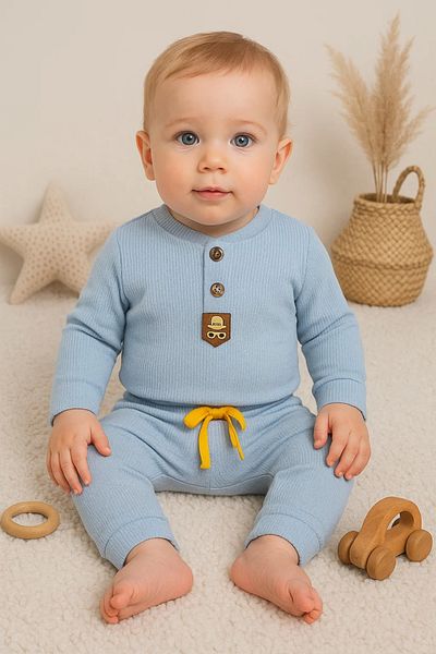 Babydonat مجموعة الوافل الجديدة المكونة من قطعتين موسمية بأزرار