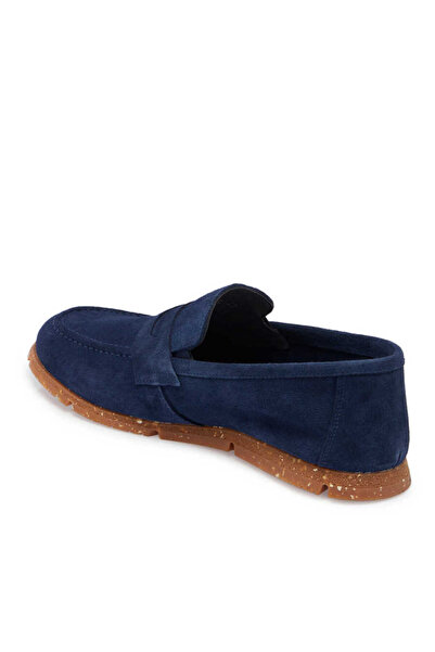 Tergan Mavi Hakiki Süet Deri Erkek Loafer - E24I1AY56588-F60