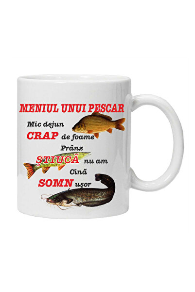 OEM Εξατομικευμένη λευκή κούπα "μενού για ψαράδες και προσευχή για ψαράδες", ...