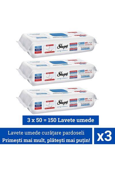 Sleepy Promo Package: 3 X 50 Pcs Wet Floor Cleaning Wipes, Bleach Additive Wipes
