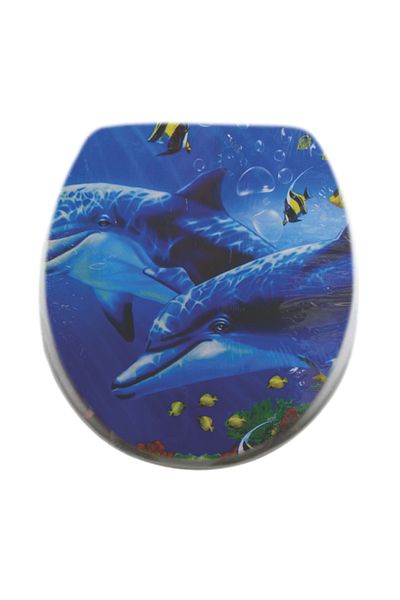 flores Capac pentru WC cu burete, Delfini, KY5019, 400 x 360 mm