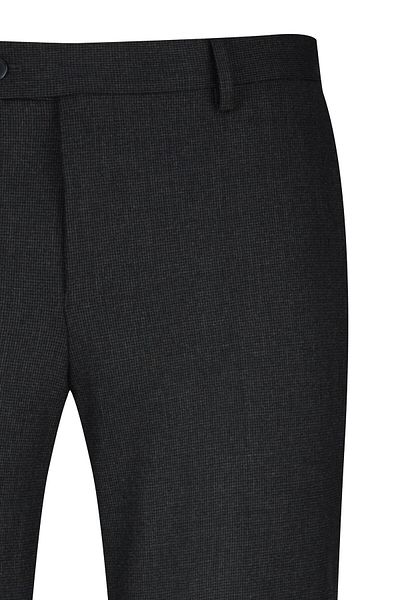 Hatemoğlu Anthracite Regular Fit υφασμάτινο παντελόνι με καρό πλαϊνές τσέπες
