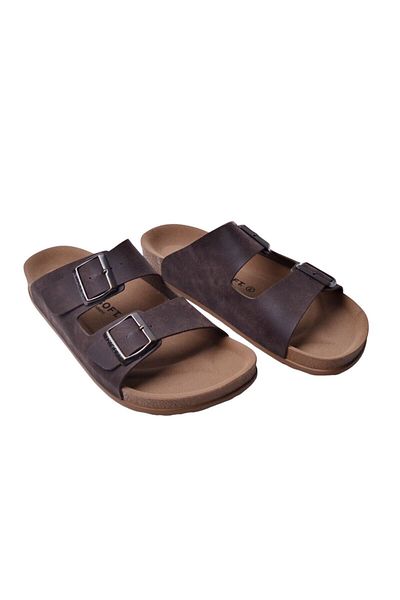 İncim Brown Buckle Comfortable Orthopedic Beach Seaside Pool Balcony Large Size Men's Slippers
