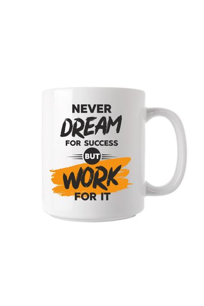 OEM Cană albă personalizată „Nu visezi niciodată”, INOVATIX®. 330 ml