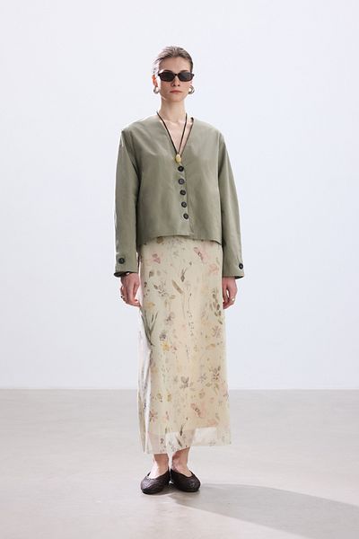 BE BLUE Open Age Buttoned Cotton Jacket
