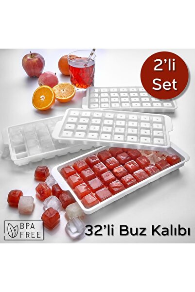 ARVALE 32'lü Küp Buz Kalıbı | Bpa Free - 2 Adet Buzluk