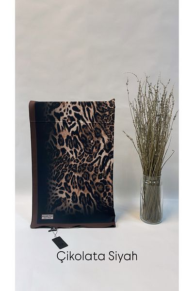 Onur Shawl - Moss Crepe Silk Look Shawl Flowy Quality Stretchy Fabric Fashion Shop Edge Watery Leopard Pattern