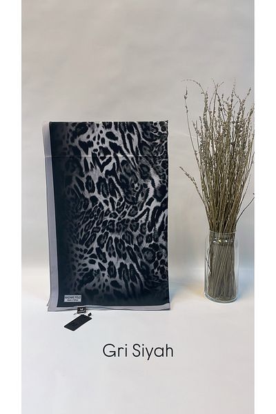 Onur Shawl - Moss Crepe Silk Look Shawl Flowy Quality Stretchy Fabric Fashion Shop Edge Watery Leopard Pattern