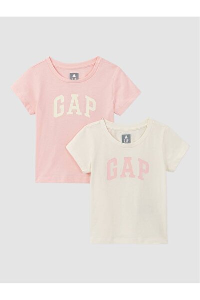 GAP Kız Bebek Pembe Logo 2'li T-Shirt Seti