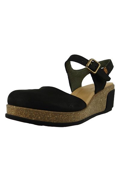 El Naturalista N5001 Leaves Damen Leder Plateaupumps Leather Pleasant Black Schwarz