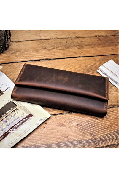 Z ZDK Leather Craft MOONCREAM HAKİKİ CRAZY DERİ TÜTÜN ÇANTASI