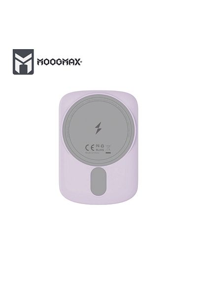 MOOGMAX Mini Magnetic Wireless Power Bank 20W Portable Fast Wireless Charger Purple 10000mAh External Battery