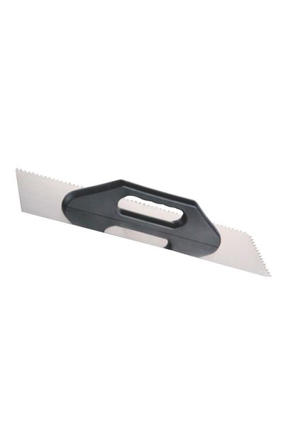 flores Stainless steel notched trowel, plastic handle, 500 x 130 mm