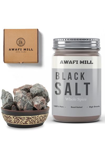 AWAFI MILL Himalayan Black Salt Whole | Kala Namak - Bottle of 100 gram / 3.5 Oz