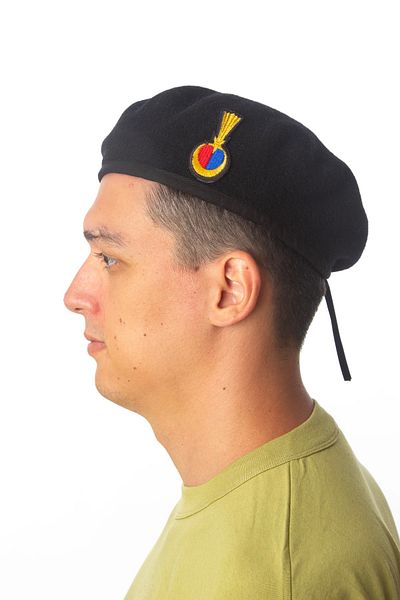 İZMİR ASKERİ MALZEME Gendarmerie Black Colored Cockade Lieutenant Expert Sergeant External Side Beret