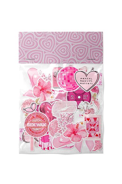 dadi ramba Pink Color Sticker Pack - Bullet Journal - Agenda - Laptop Label Sticker