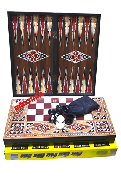 Miajima Klas Büyük Boy Kaplama Lüx Tavla Takımı Şok Fiyat Ücretsiz Kargo