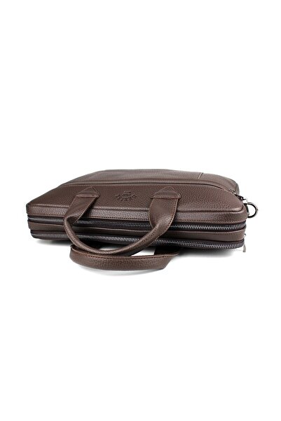 deri,se club Unisex Brown Multi-Compartment 14-Inch Briefcase and Laptop Bag