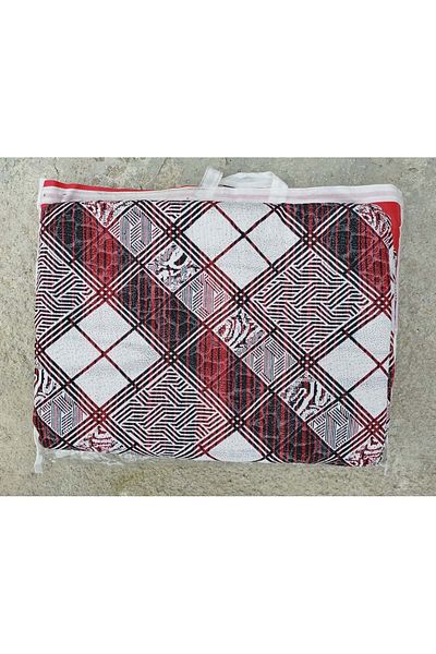 polo life Savan 4m2 Cotton Elasticless Carpet Cover, Multi-Purpose, Picnic Cover (170X245)-Checkered Red