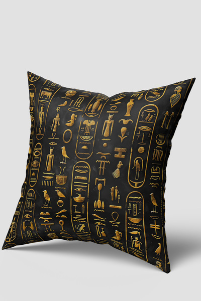EsnafAli Black Ancient Egypt Themed Throw Pillow Cover