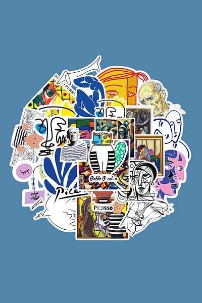 dadi ramba Picasso Sticker Pack - Bullet Journal - Agenda - Laptop Sticker Sticker