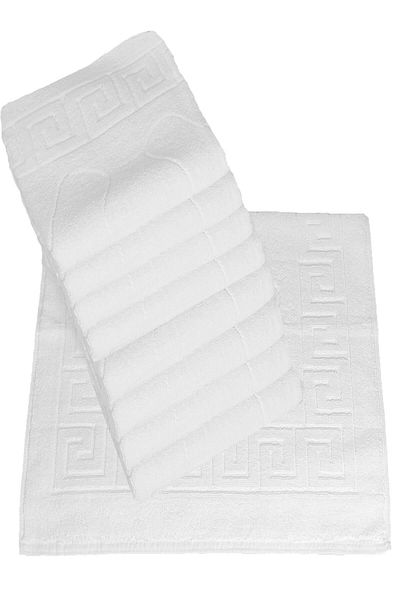 Mira Home 10 Pcs Hotel Foot Towel Curled Footprint 50X70 cm White 20/2 Ring 250 Gr