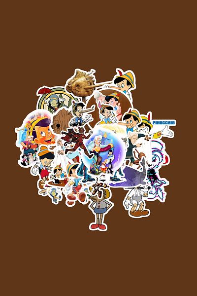 dadi ramba Pinocchio Sticker Pack - Bullet Journal - Agenda - Laptop Sticker Sticker