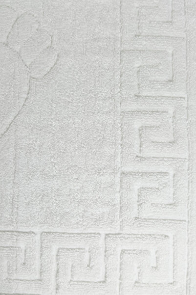 Mira Home 5-зірковий готельний килимок для ніг з петлями та відбитками ніг 50x70 см, білий, 16/2 Avs, 250 г