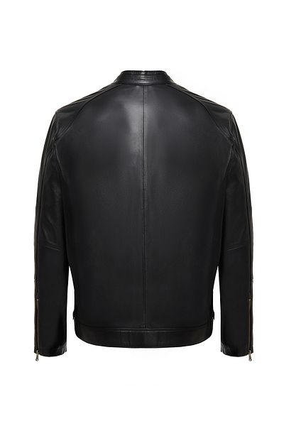 Derimod Alanzo (Plus) Men's Black Leather Jacket 24Wge63991M