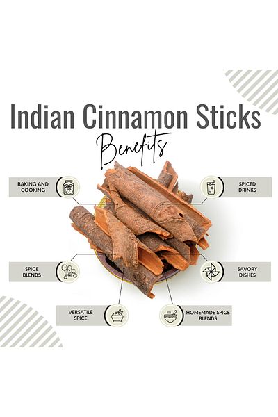 AWAFI MILL Indian Cinnamon Sticks | Dalchini - Bottle of 100 gram / 3.5 Oz