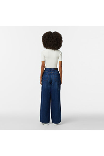 Lacoste Kadın Wide Fit Mavi Jean Pantolon