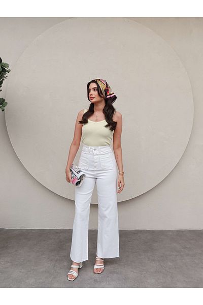 ESRAHELVACI High Waist Culotte Jean with Front Pocket